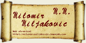 Milomir Miljaković vizit kartica